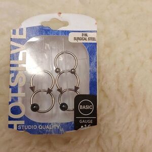 basic 16 gauge surgical steel rings for piercings,